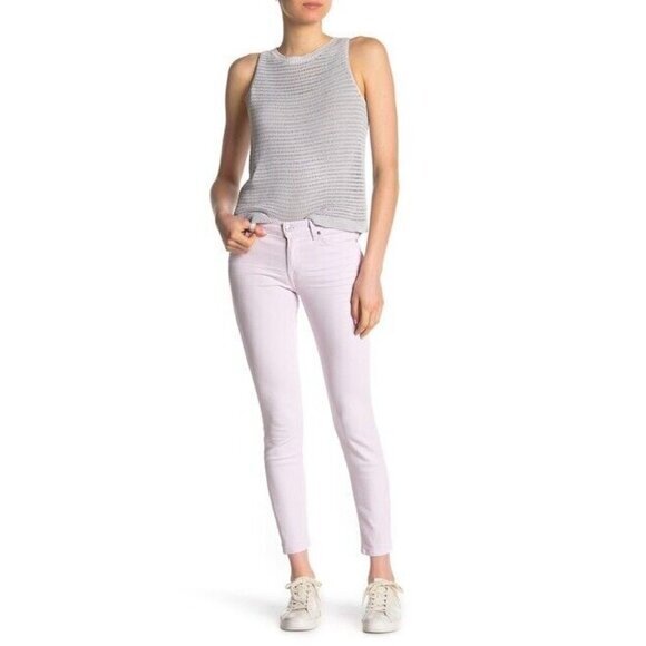 7 For All Mankind  Skinny Jeans Gwenevere Mid Waist Purple Lilac SZ 27 NWT - Picture 1 of 3
